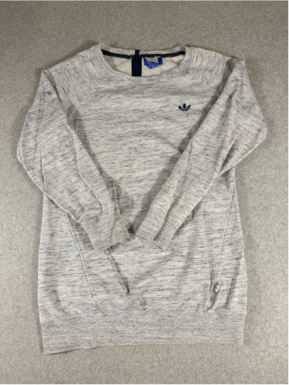 Adidas Originals Sample Trefoil Crew Sweatshirt Womens Small Gray Half Zip